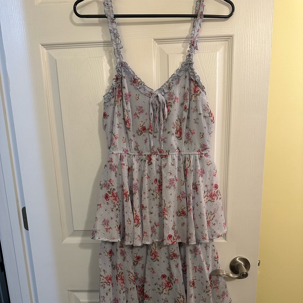 Altar'd State Floral Ruffle Tier Maxi Dress